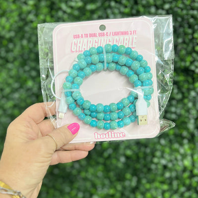 Beaded Phone Chargers Shabby Chic Boutique and Tanning Salon Multi Turquoise