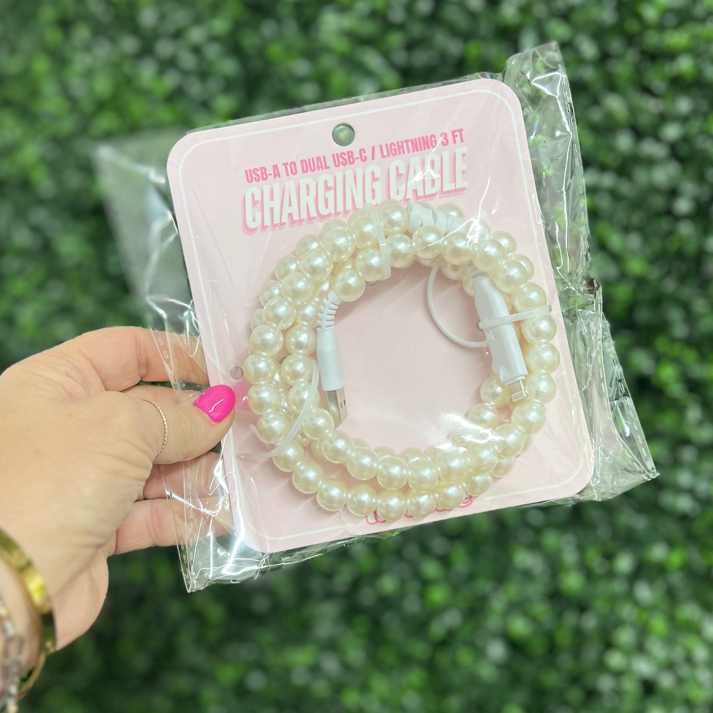 Beaded Phone Chargers Shabby Chic Boutique and Tanning Salon Pearl