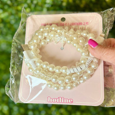 Beaded Phone Chargers Shabby Chic Boutique and Tanning Salon Pearls and Bows