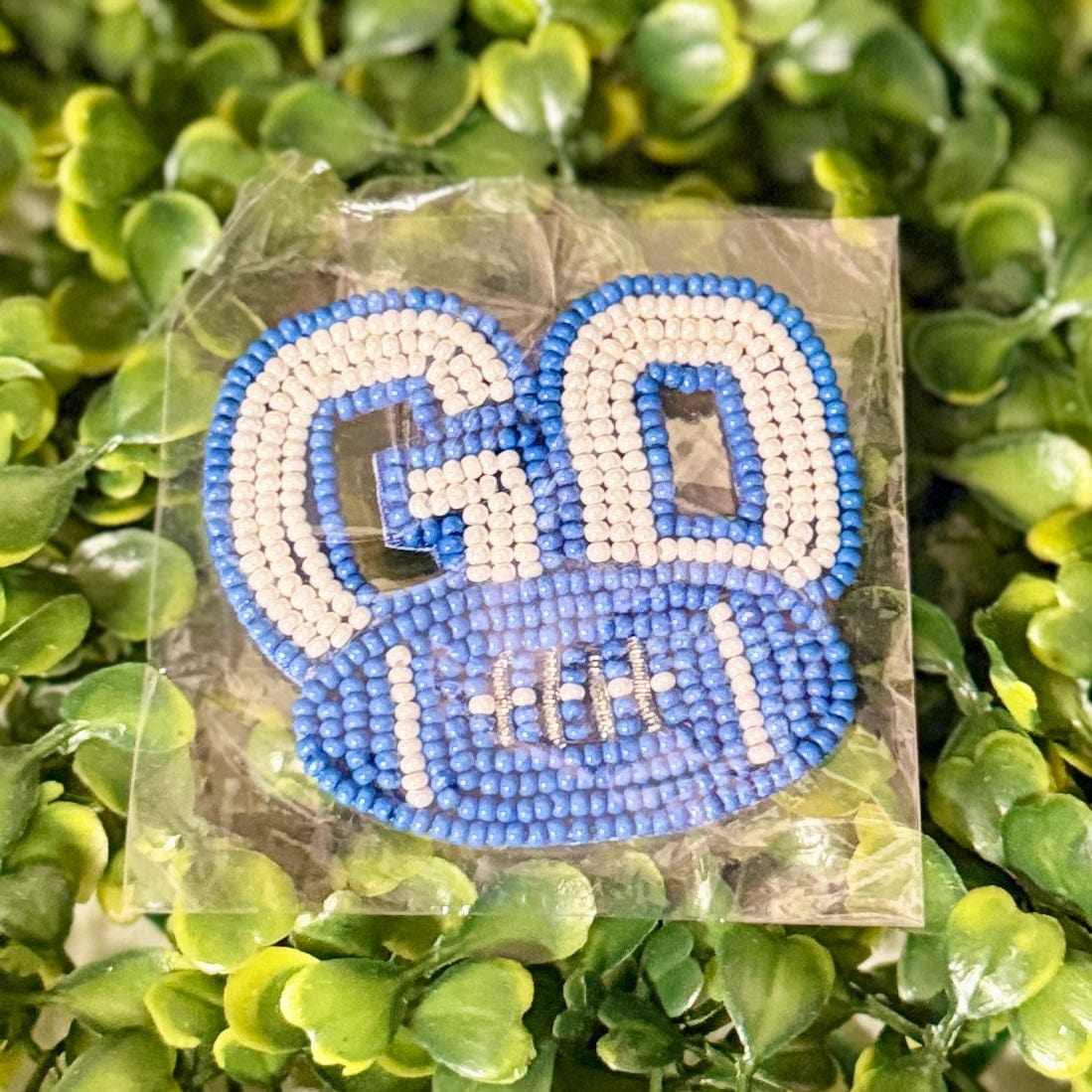 Beaded Pins For Caps or Jackets Shabby Chic Boutique and Tanning Salon Blue/White