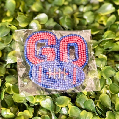 Beaded Pins For Caps or Jackets Shabby Chic Boutique and Tanning Salon Red/Blue