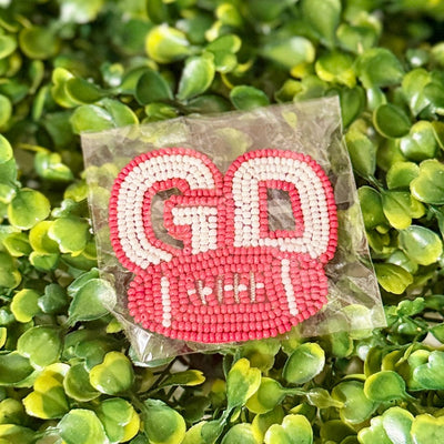 Beaded Pins For Caps or Jackets Shabby Chic Boutique and Tanning Salon Red/White