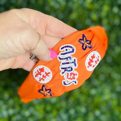 Beaded Team Headbands Shabby Chic Boutique and Tanning Salon Orange Team