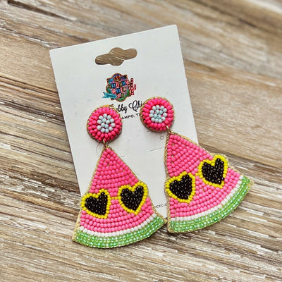 Beaded Watermelon Earrings Shabby Chic Boutique and Tanning Salon