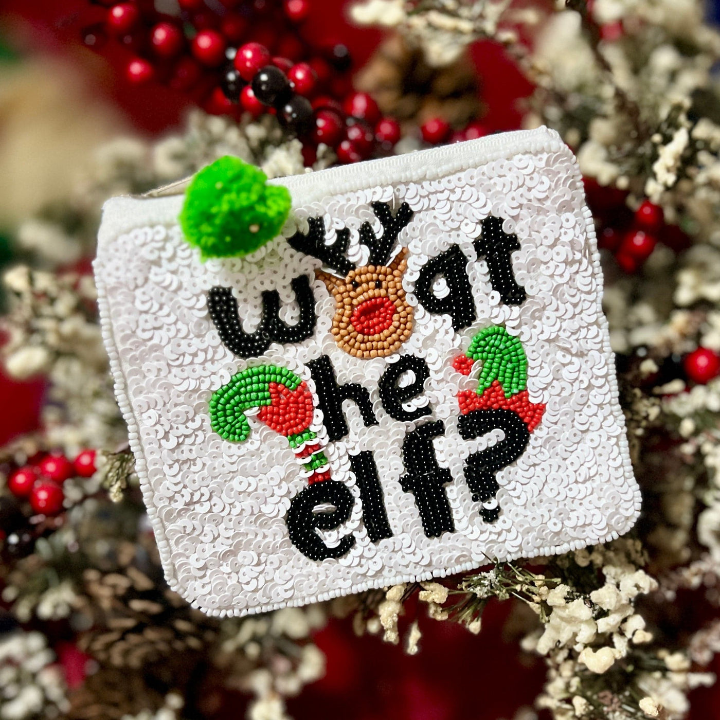 Beaded What The Elf Coin Purse Shabby Chic Boutique and Tanning Salon