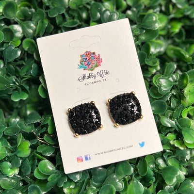 Black Pave Earrings Shabby Chic Boutique and Tanning Salon