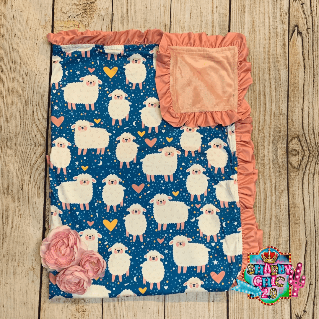 Blue Baby Sheep Blanket Shabby Chic Boutique and Tanning Salon