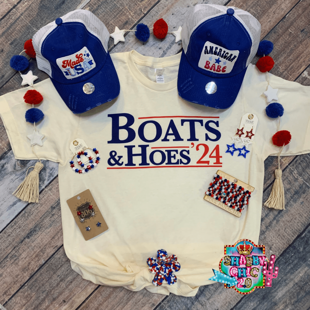 Boats and Hoes Tee Shabby Chic Boutique and Tanning Salon