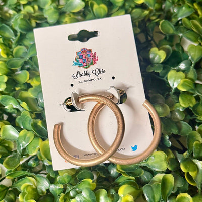 Brushed Gold Hoop Earrings Shabby Chic Boutique and Tanning Salon