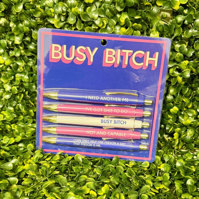 Busy Bitch Pen Set Shabby Chic Boutique and Tanning Salon