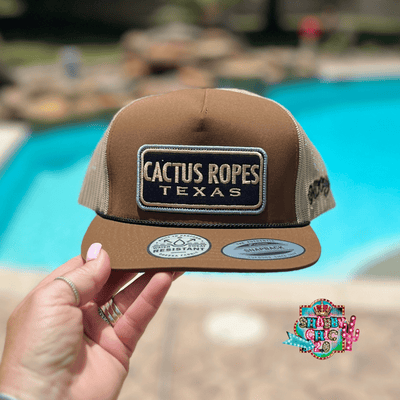 Cactus Ropes Brown/Tan Trucker Cap OSFA Shabby Chic Boutique and Tanning Salon