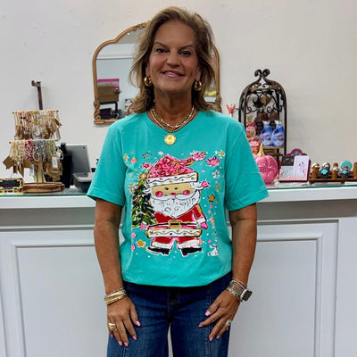 Callie Ann Stelter Santa Claus Tee Shabby Chic Boutique and Tanning Salon