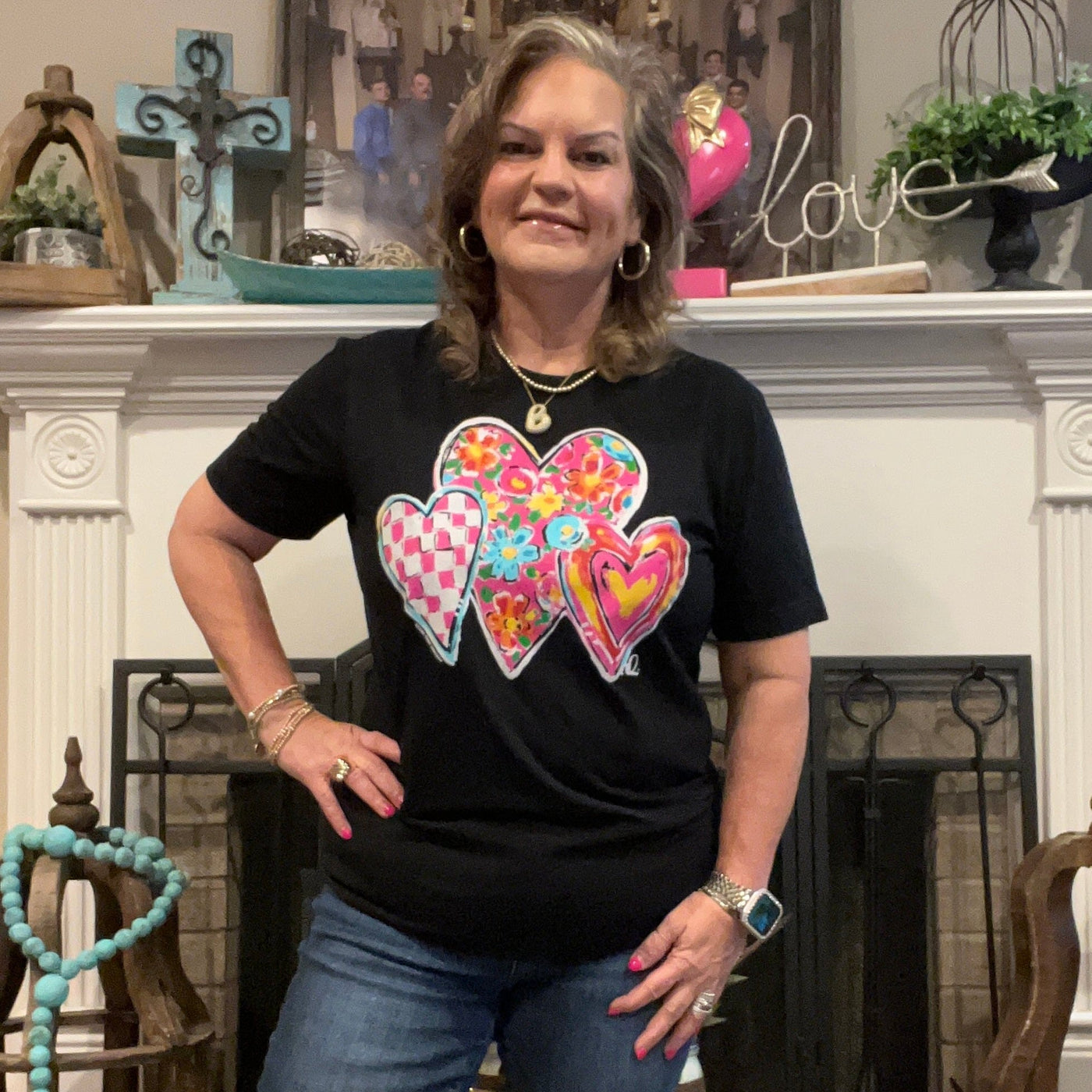 Callie Ann Stelter Trio of Hearts Tee Shabby Chic Boutique and Tanning Salon