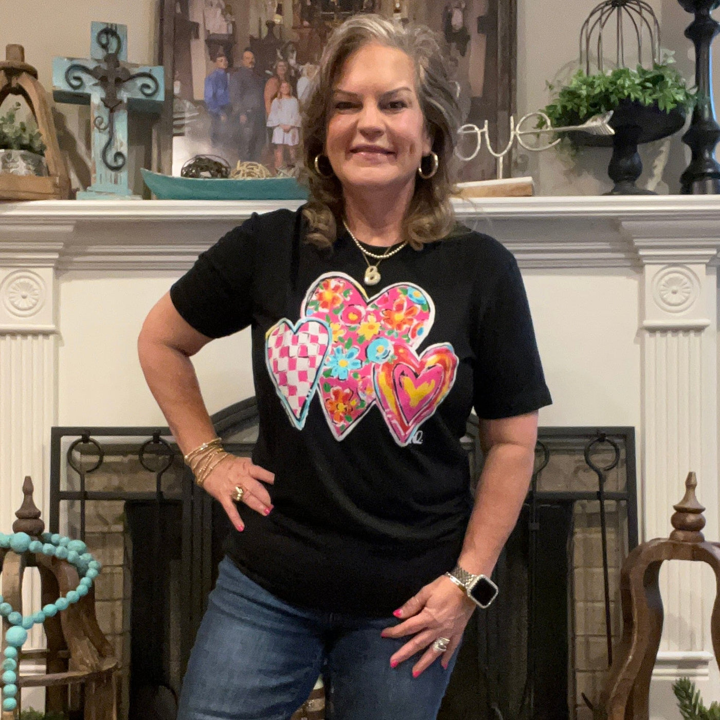 Callie Ann Stelter Trio of Hearts Tee Shabby Chic Boutique and Tanning Salon