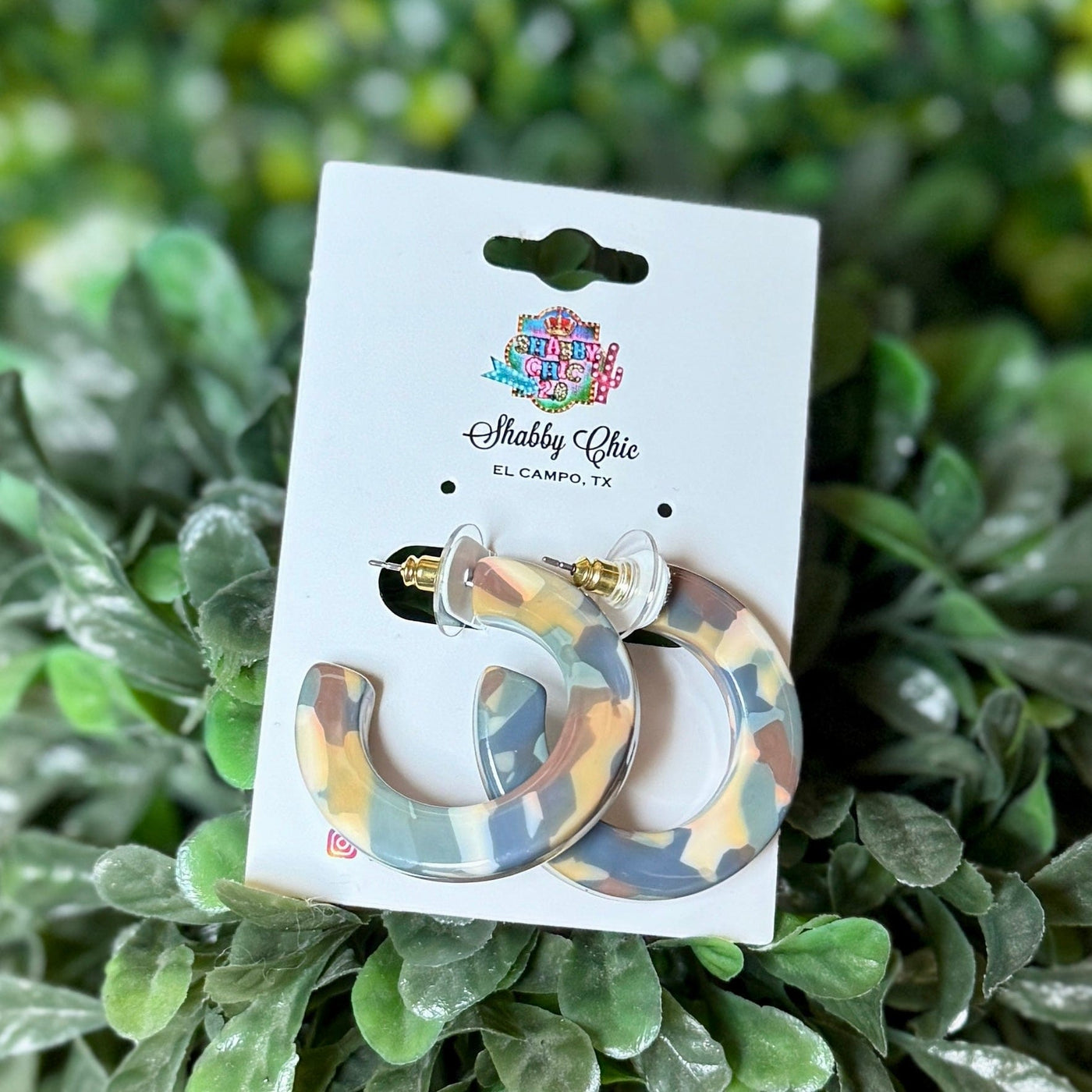 Camo Hoop Earrings Shabby Chic Boutique and Tanning Salon