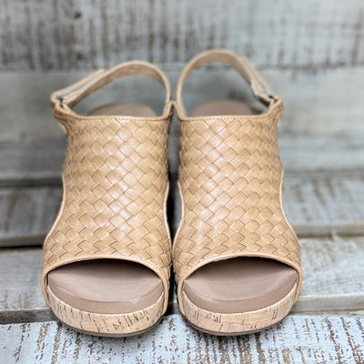 Carley Caramel Woven Wedges Shabby Chic Boutique and Tanning Salon