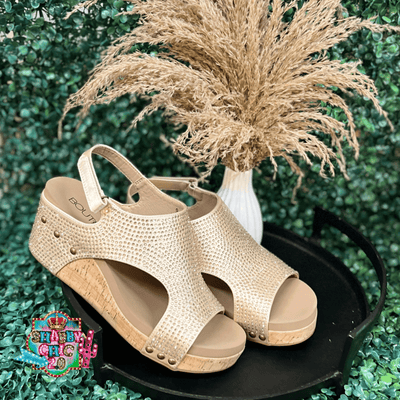 Carley Wedges - Champagne Crystals Shabby Chic Boutique and Tanning Salon