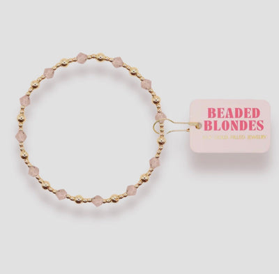 Champagne June Bracelet: Standard 6.75 inch Beaded Blondes