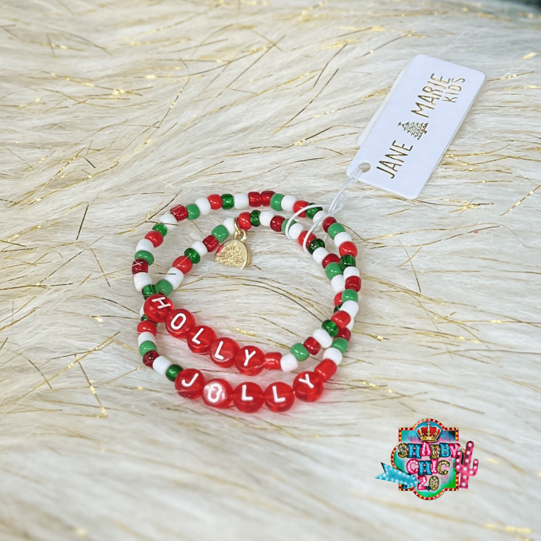 Children's Christmas Bracelets Shabby Chic Boutique and Tanning Salon Holly Jolly