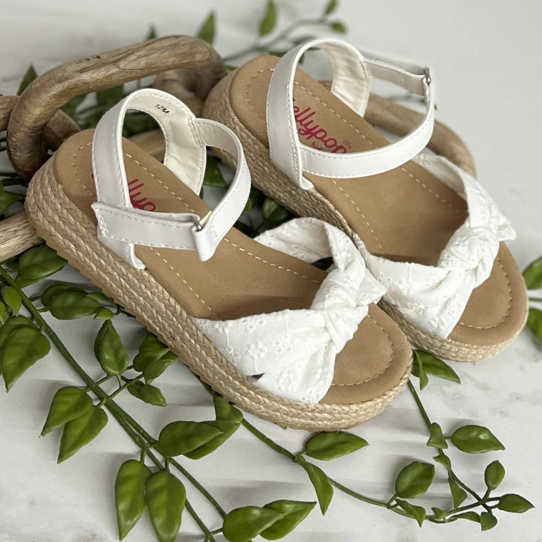 Children's Ella White Eyelet Wedge Sandal – Shabby Chic Boutique