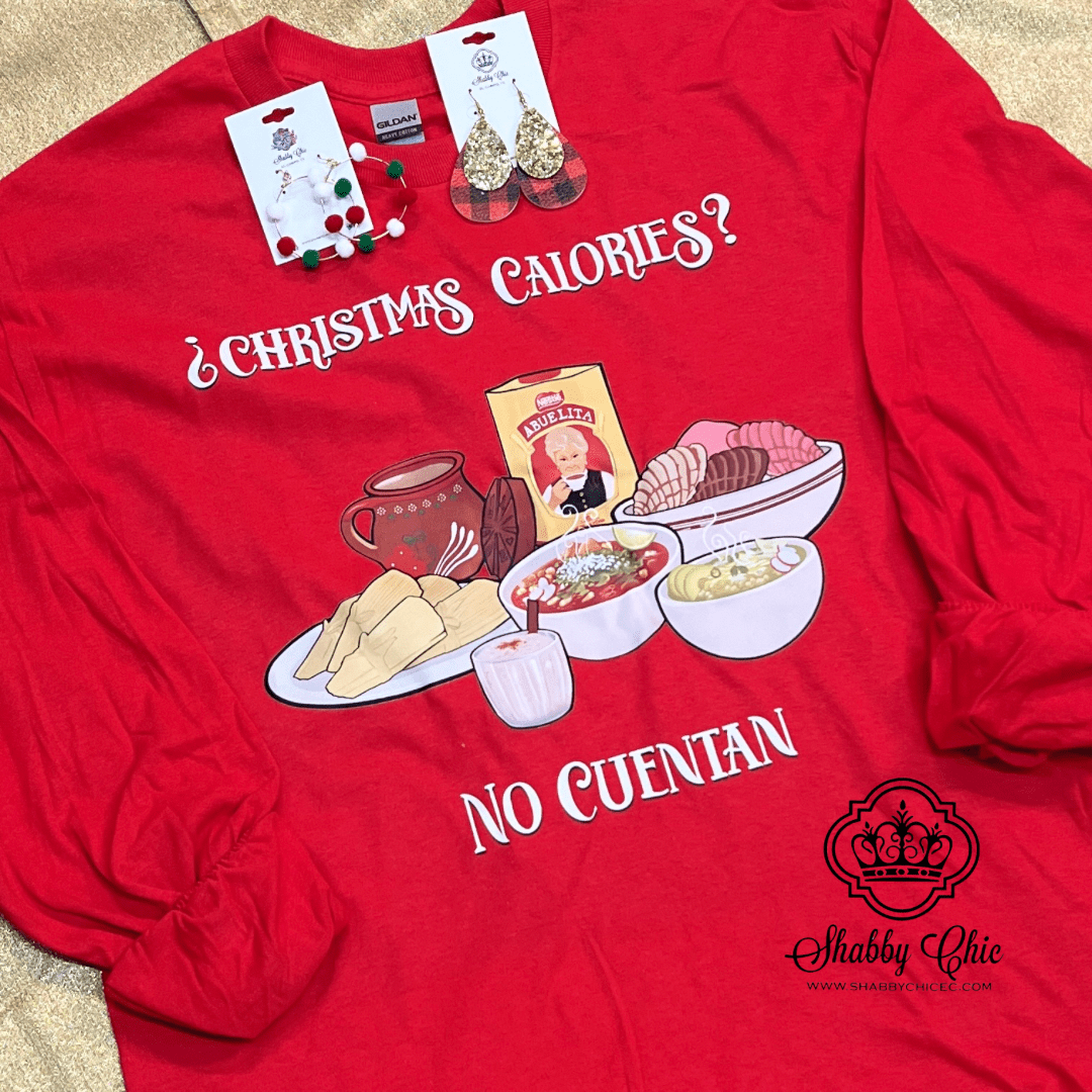 Christmas Calories Tee Shabby Chic Boutique and Tanning Salon