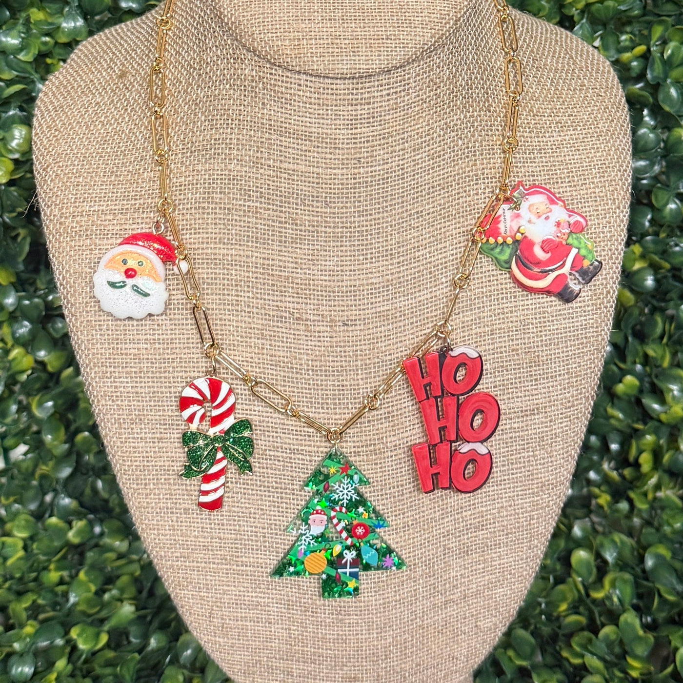 Christmas Charm Necklaces Shabby Chic Boutique and Tanning Salon Christmas Tree Charm Necklace