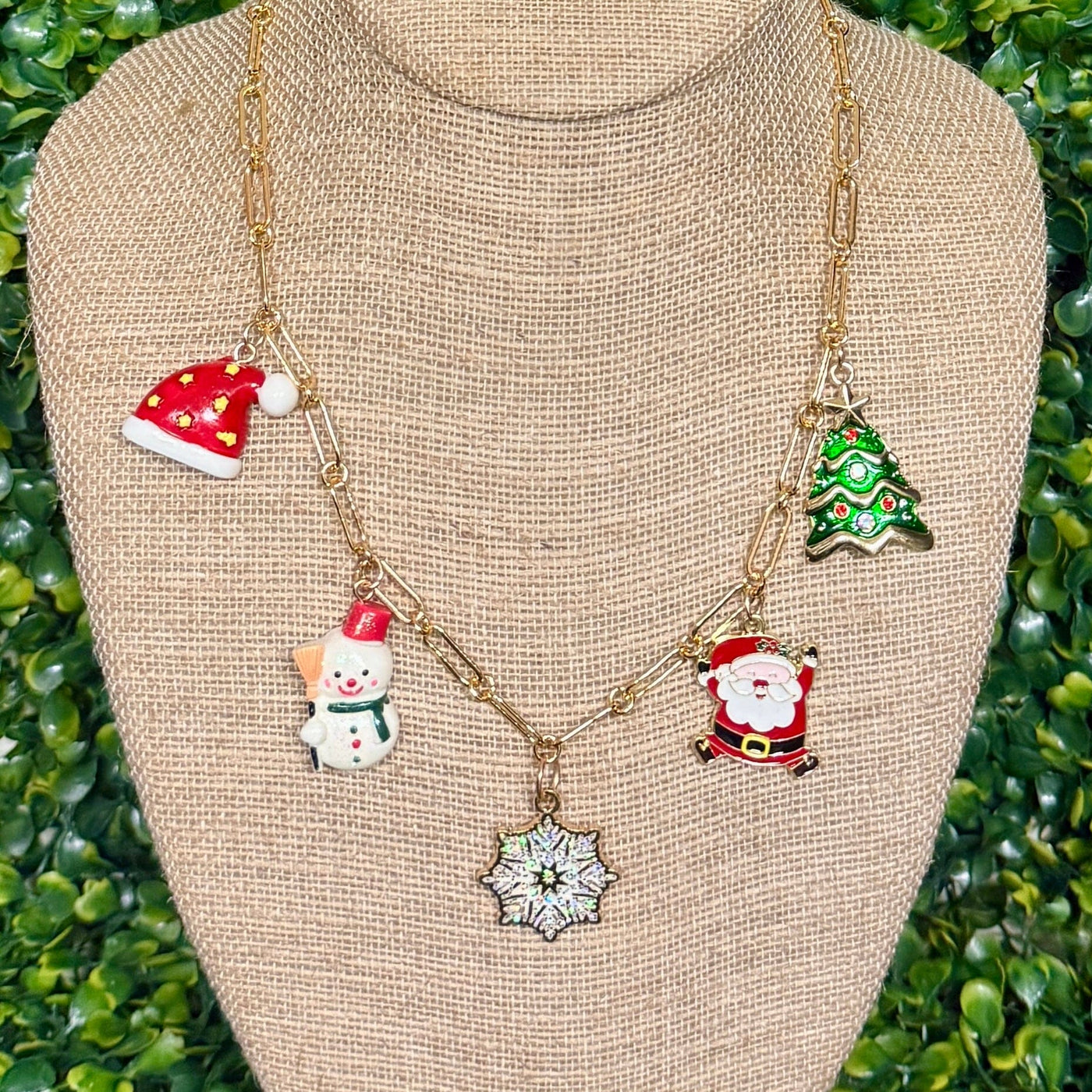 Christmas Charm Necklaces Shabby Chic Boutique and Tanning Salon Snowflake Charm Necklace