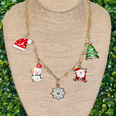 Christmas Charm Necklaces Shabby Chic Boutique and Tanning Salon Snowflake Charm Necklace