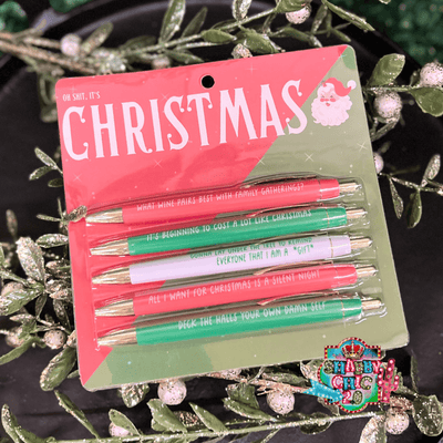 Christmas Pen Set Shabby Chic Boutique and Tanning Salon