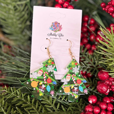 Christmas Tree Earrings Shabby Chic Boutique and Tanning Salon