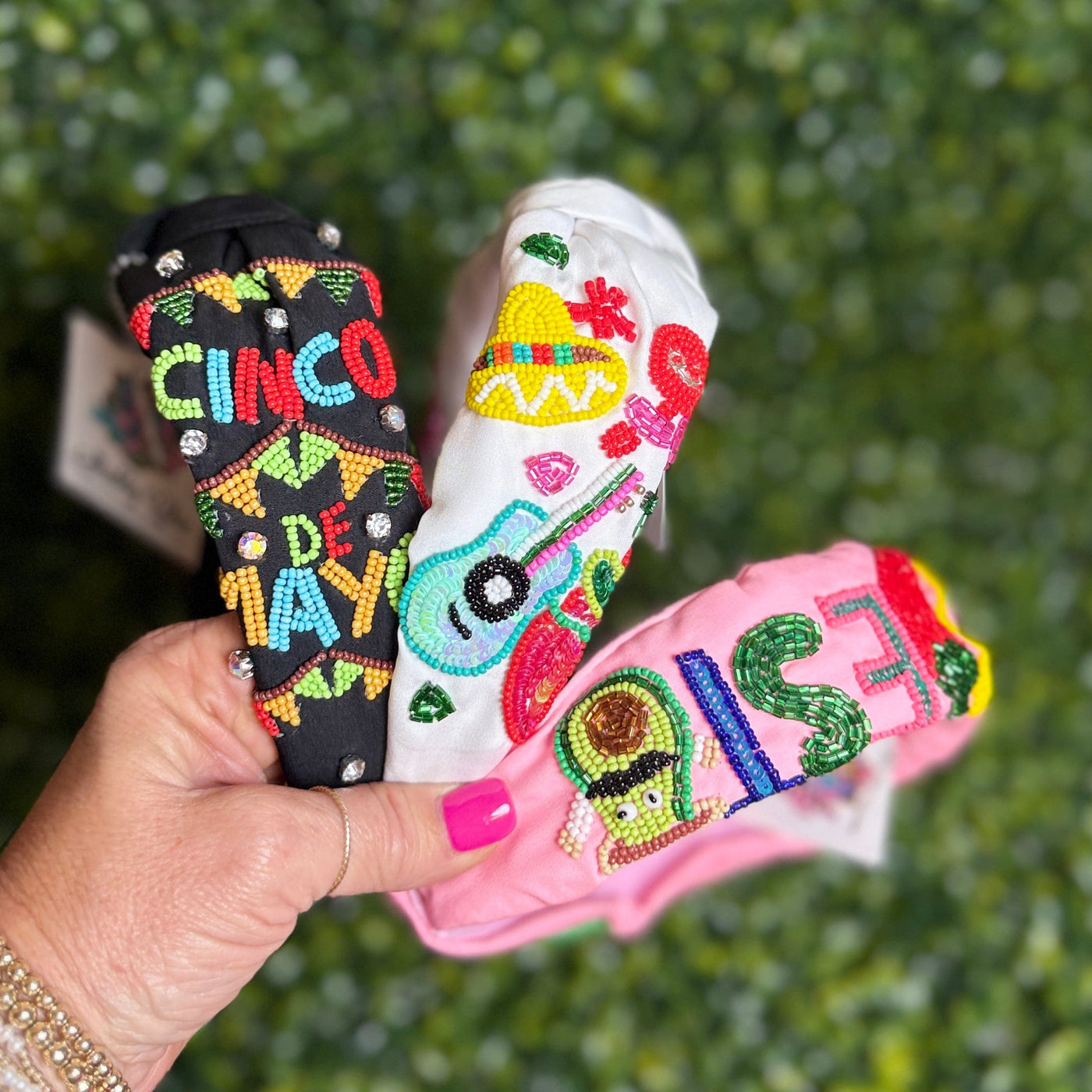 Cinco De Mayo Beaded Headbands Shabby Chic Boutique and Tanning Salon