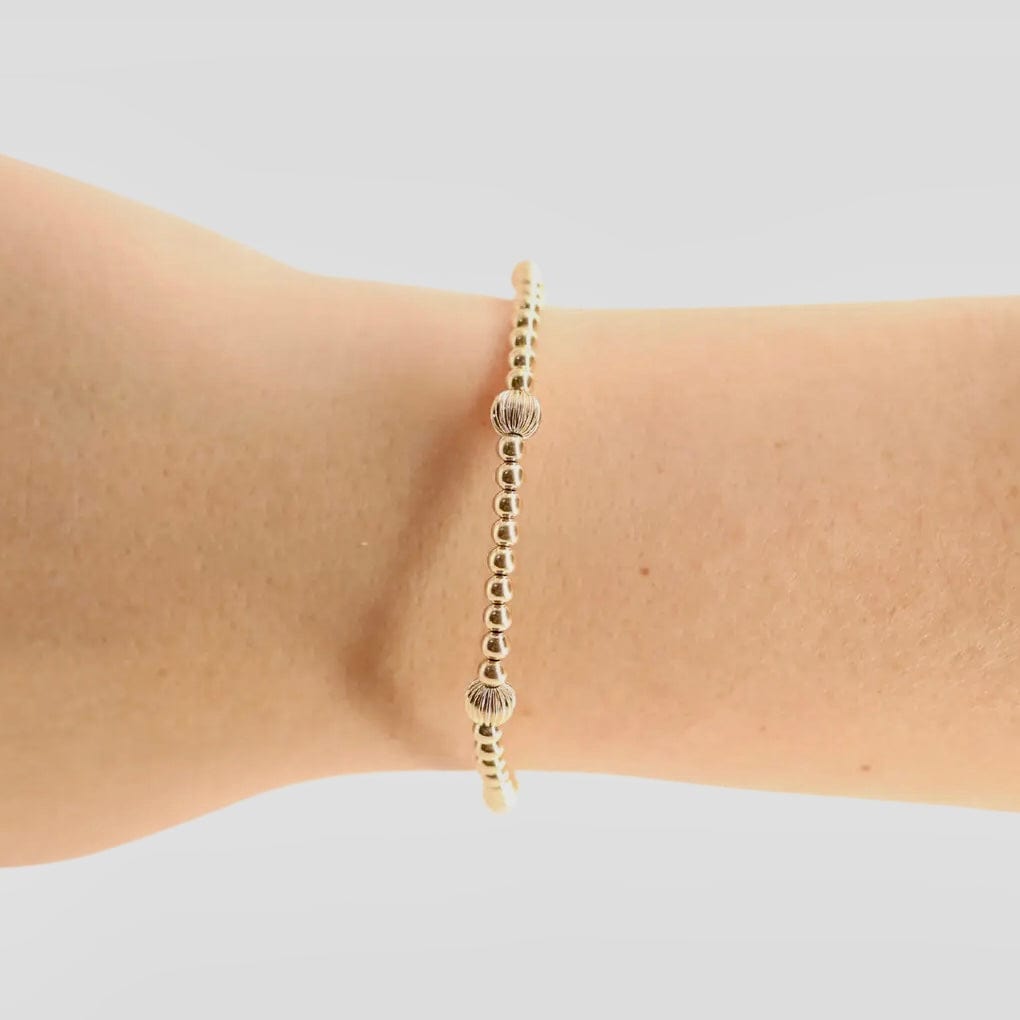 Claire Fluted Gold Bracelet Beaded Blondes