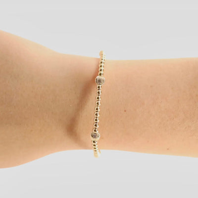 Claire Fluted Gold Bracelet Beaded Blondes