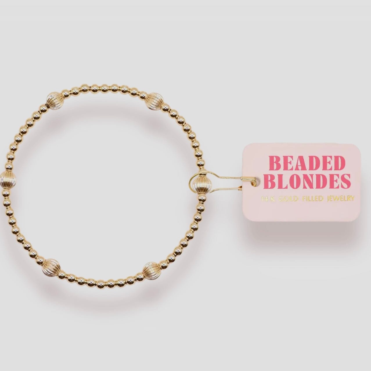 Claire Fluted Gold Bracelet Beaded Blondes