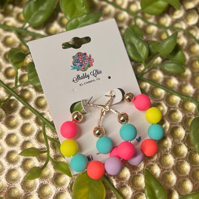 Clay Beaded Hoops - Multi Shabby Chic Boutique and Tanning Salon