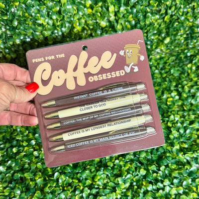 Coffee Obsessed Pen Set Shabby Chic Boutique and Tanning Salon