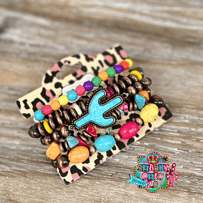 Colorful Bracelet Set with Cactus Shabby Chic Boutique and Tanning Salon
