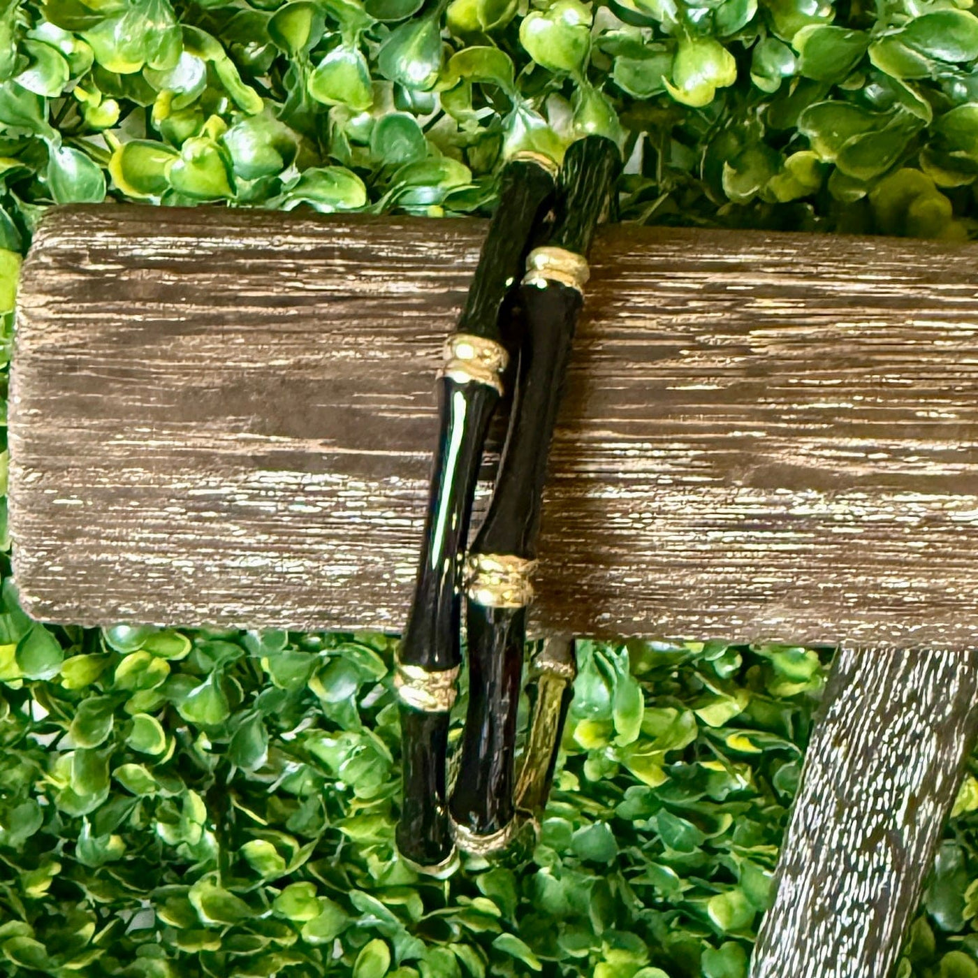 Colorful Enamel Bamboo Like Bracelets Shabby Chic Boutique and Tanning Salon Black