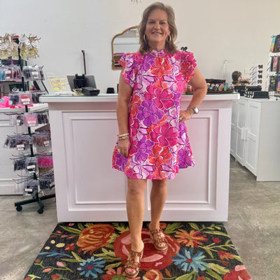 Colorful Floral Dress Shabby Chic Boutique and Tanning Salon