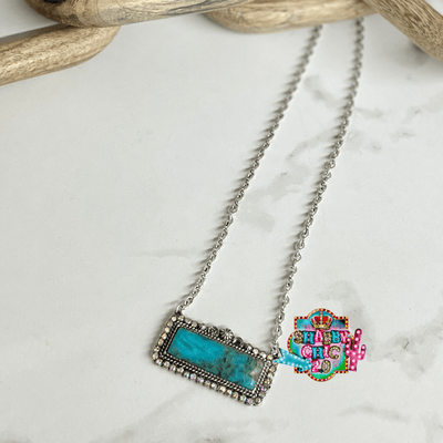 Cowgirl Necklace Shabby Chic Boutique and Tanning Salon Turquoise