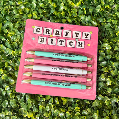 Crafty Bitch Pen Set Shabby Chic Boutique and Tanning Salon