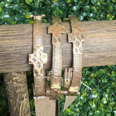Cross Stretch Bracelets Shabby Chic Boutique and Tanning Salon Gold