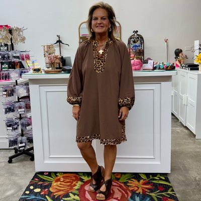 Crushing It Dress - Brown Shabby Chic Boutique and Tanning Salon