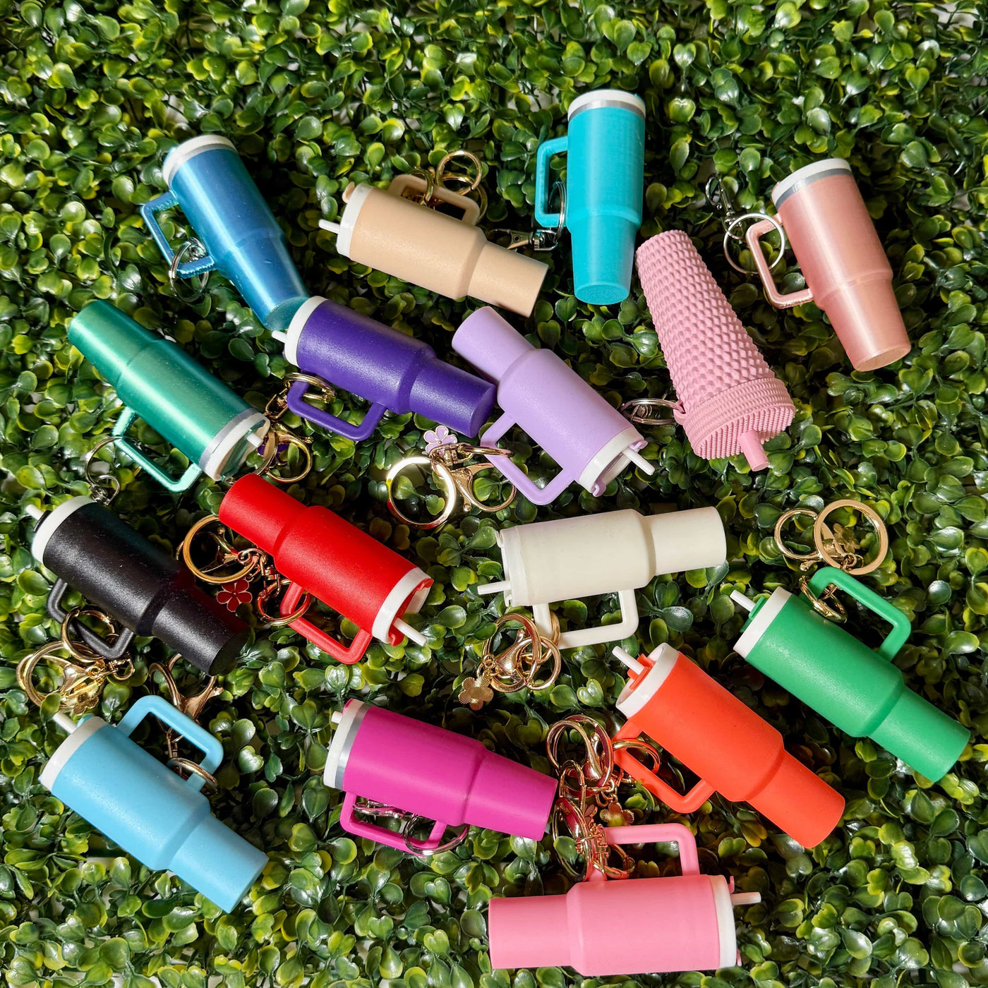 Cup Lip Balm Holder Keyring Shabby Chic Boutique and Tanning Salon