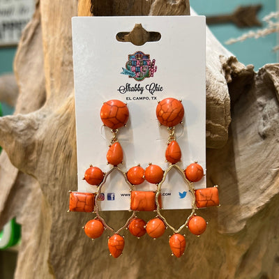 Damsel in Distress Earrings - Coral Shabby Chic Boutique and Tanning Salon