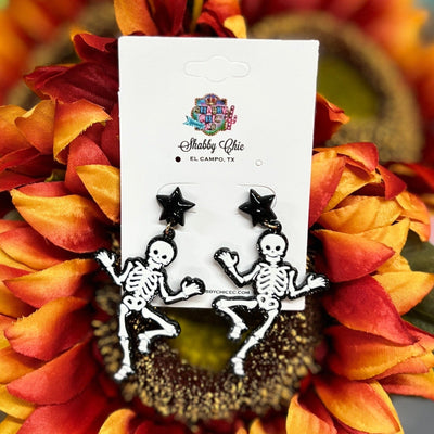 Dancing Skeleton Earrings Shabby Chic Boutique and Tanning Salon