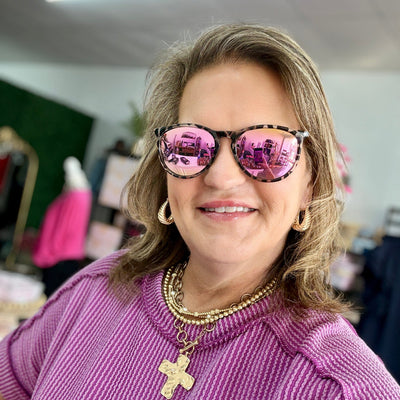 Dax 2025 Summer Sunglasses Shabby Chic Boutique and Tanning Salon Midnight Pink Cheetah - P