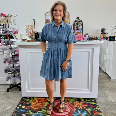 Denim Do-Si-Do Dress Shabby Chic Boutique and Tanning Salon