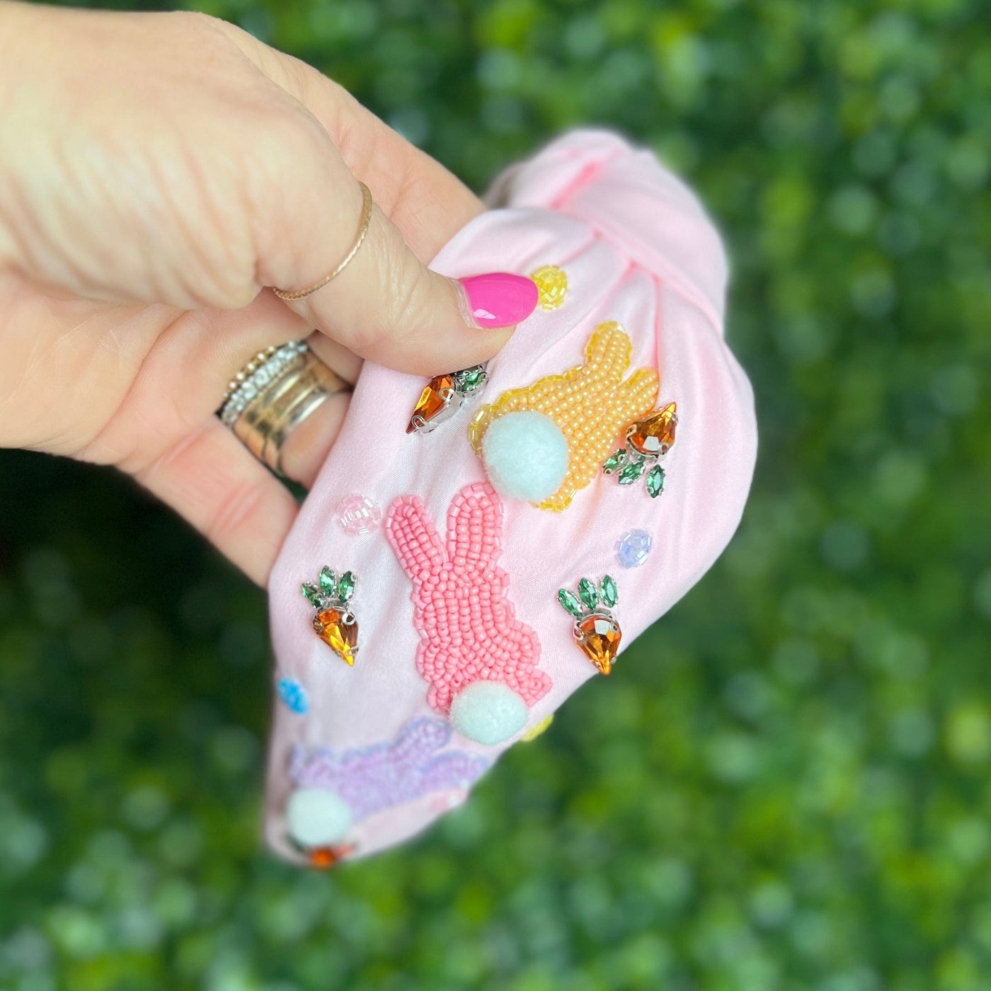 Easter Headbands Shabby Chic Boutique and Tanning Salon Pink with Bunnies