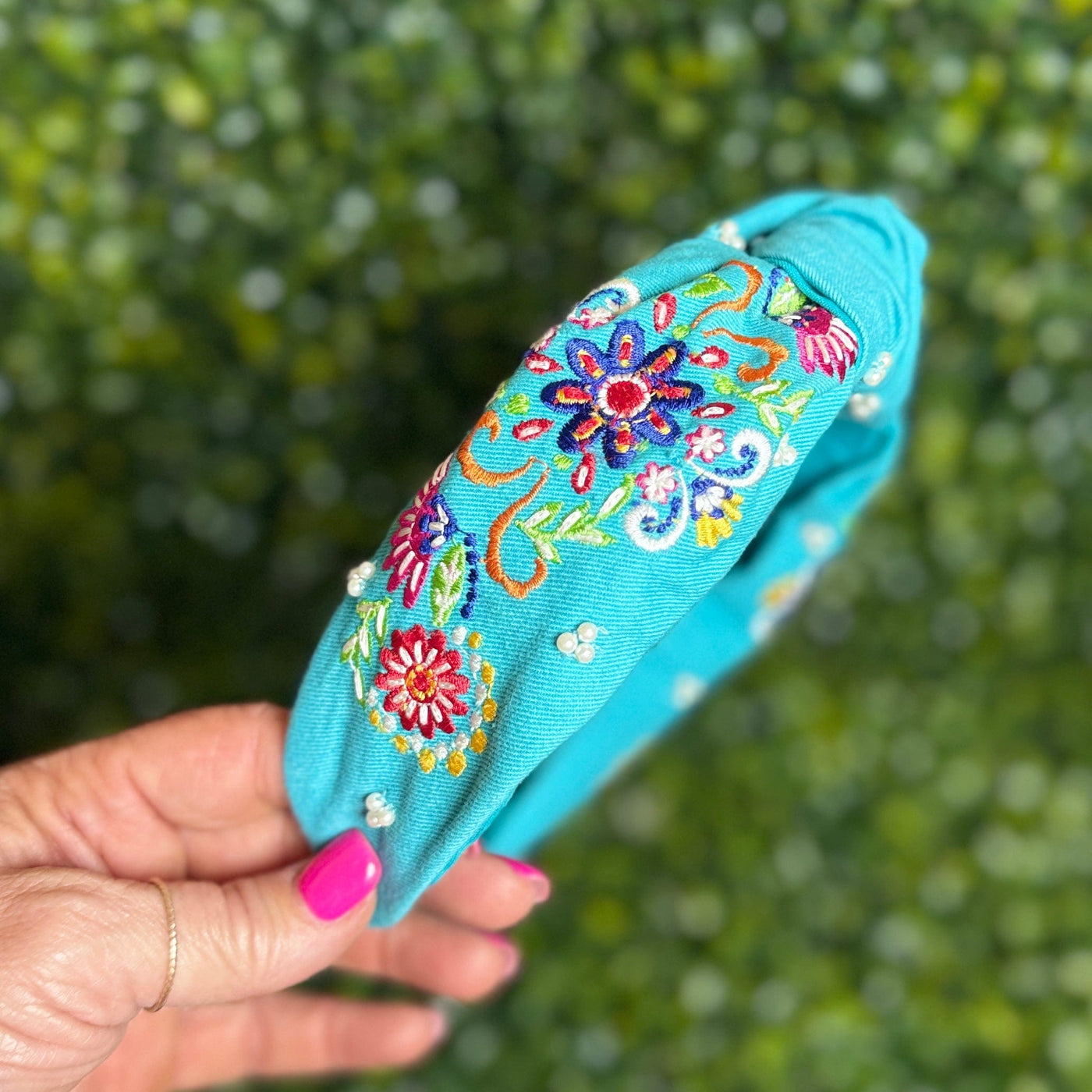 Embroidered Headbands Shabby Chic Boutique and Tanning Salon Turquoise